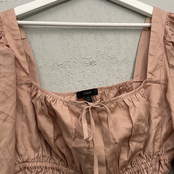 NWT J.Crew Top 12 Cinched Waist Herringbone Cotton Prairie BG306 - Picture 4 of 11